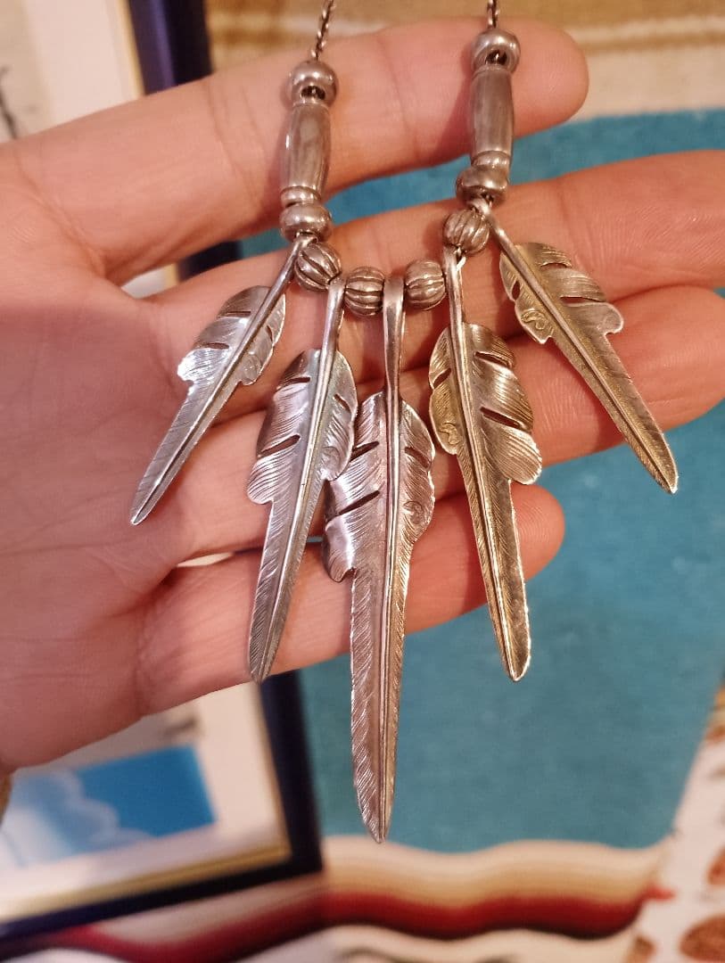 確実正規品ラリースミス カゼキリフェザー コンビネーション カスタムネックレス