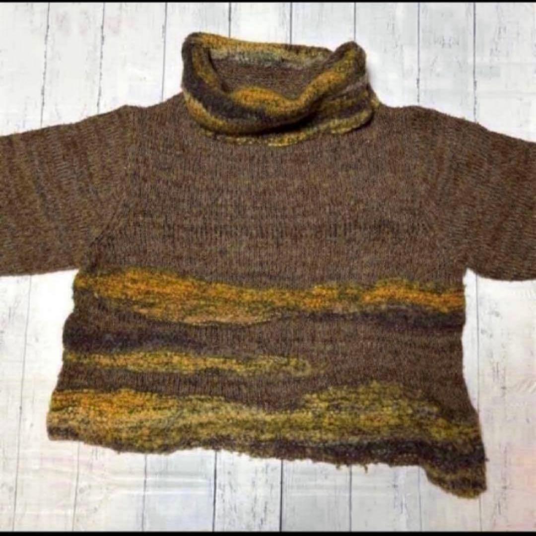 美品✨慈雨 センソユニコ アルパカ混 モヘア ニット ブラウン系 サイズ40