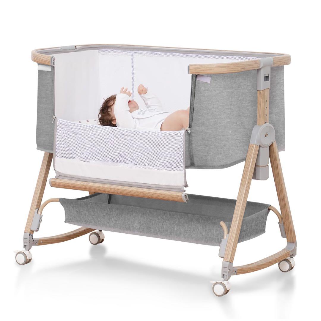 ベビーベッド 添い寝ベッド 乳児用ベッド 高さ6段階調節可能 組み立て簡単