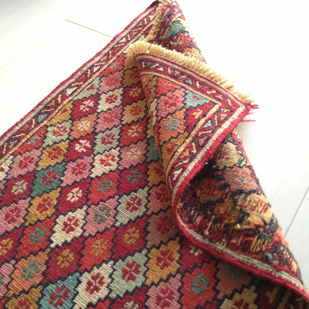 スマック織り キリム 95×52cm スモールジグザグダイヤ柄 ペルシャ絨毯