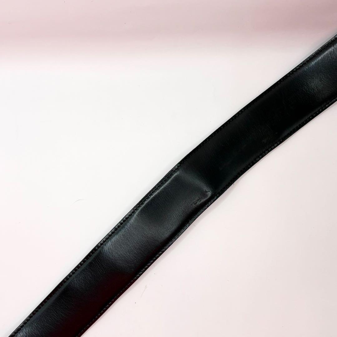 ブルガリ ベルト 黒 ロゴリング シルバー　メンズ レディース