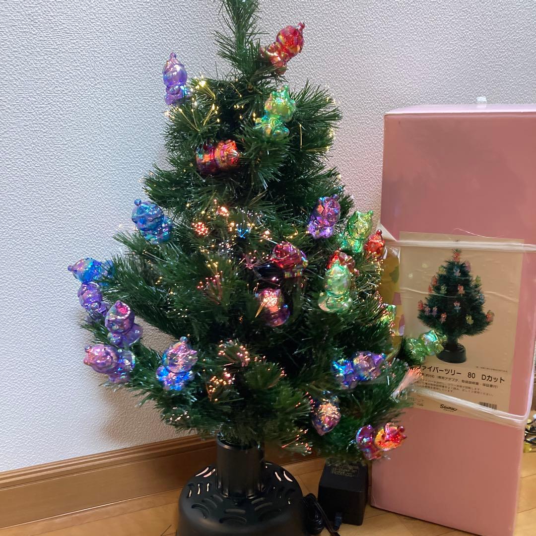 ハローキティ　K/T ファイバーツリー　80 Dカット　光るクリスマスツリー