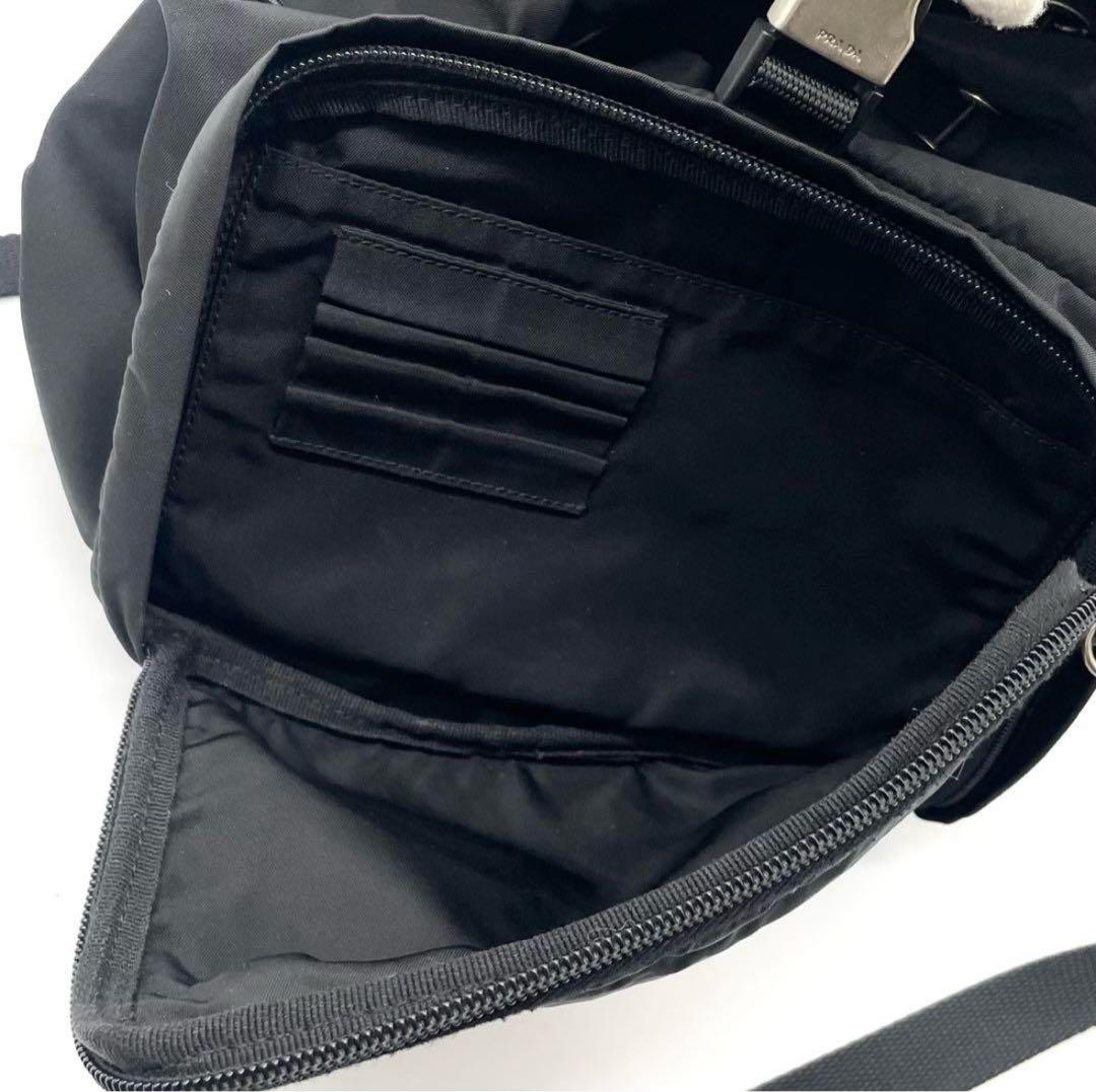 美品✨プラダ リュック 巾着型 ナイロン 三角ロゴ 白タグ ブラック