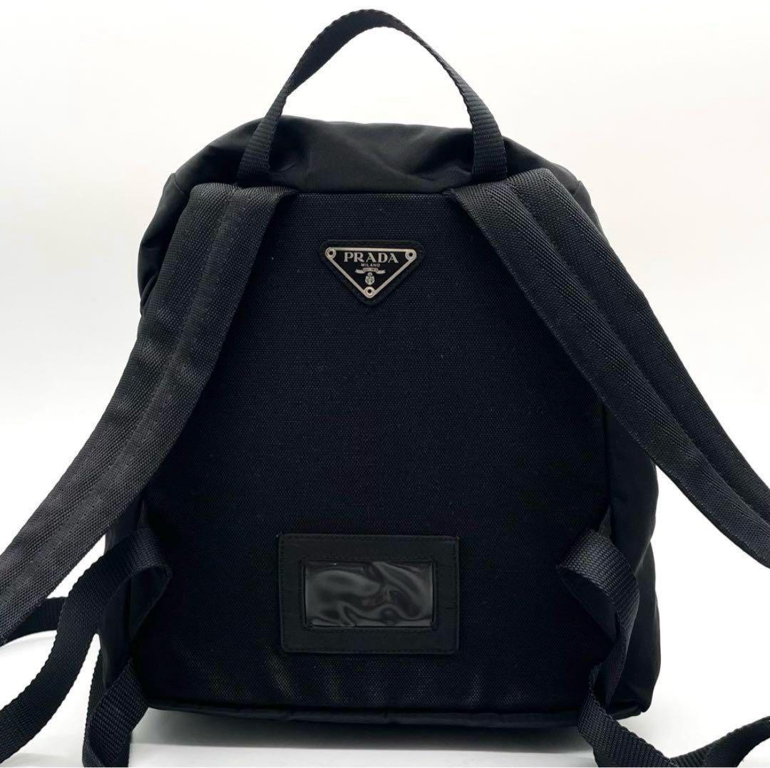 美品✨プラダ リュック 巾着型 ナイロン 三角ロゴ 白タグ ブラック