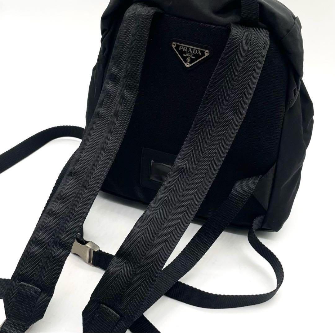 美品✨プラダ リュック 巾着型 ナイロン 三角ロゴ 白タグ ブラック