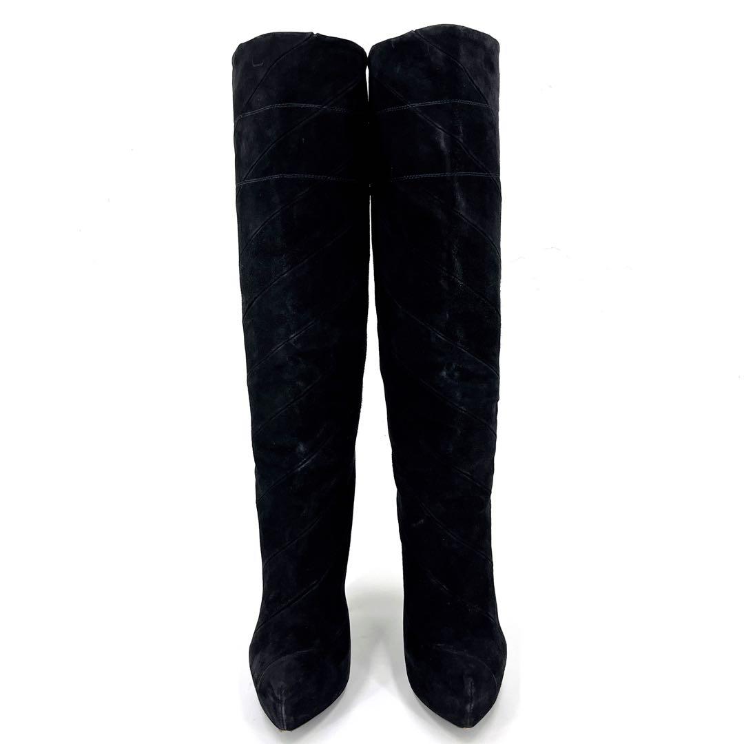 ルイヴィトン　ロングブーツ　フェアリーライン　ブラック　スウェード　38 1/2