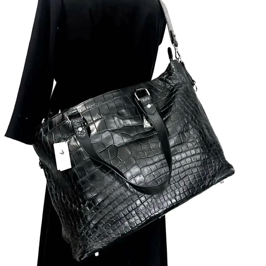 新品 JRA 定60万 特大サイズ クロコダイル ニロティカス 2wayバッグ