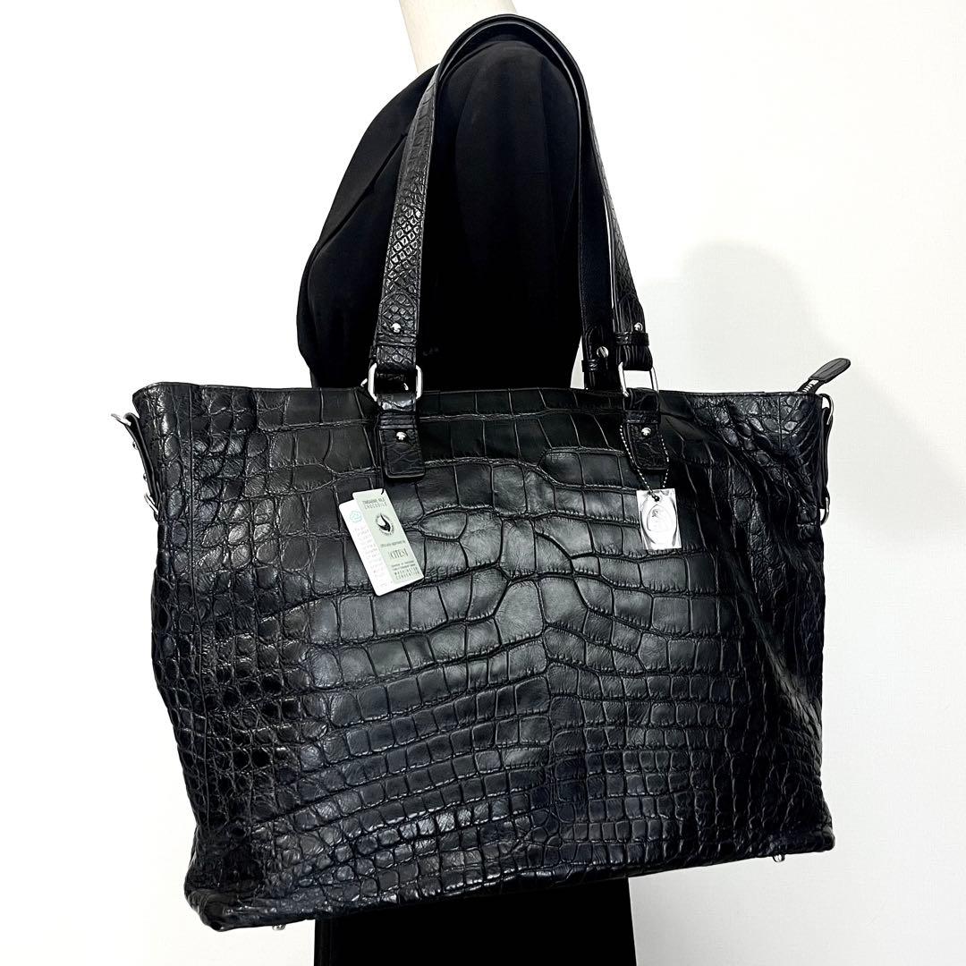 新品 JRA 定60万 特大サイズ クロコダイル ニロティカス 2wayバッグ