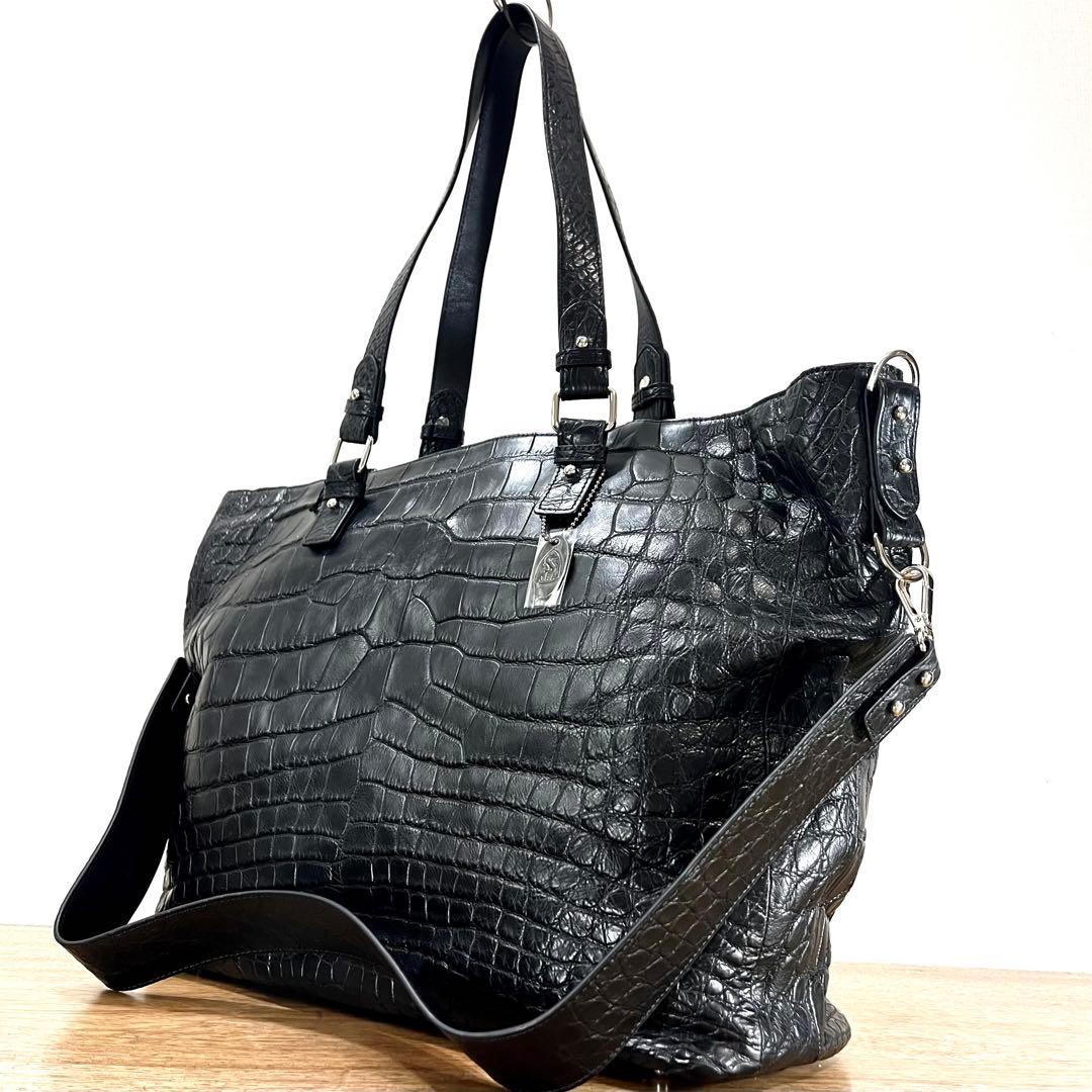 新品 JRA 定60万 特大サイズ クロコダイル ニロティカス 2wayバッグ