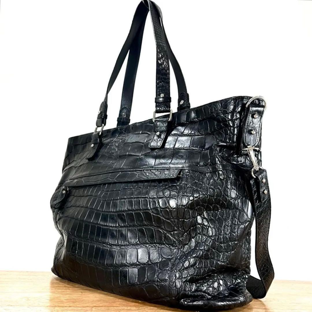 新品 JRA 定60万 特大サイズ クロコダイル ニロティカス 2wayバッグ