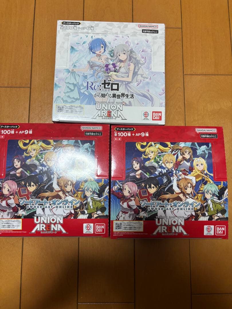 ユニオンアリーナ　ソードアートオンライン2BOX リゼロ1BOX テープ付き