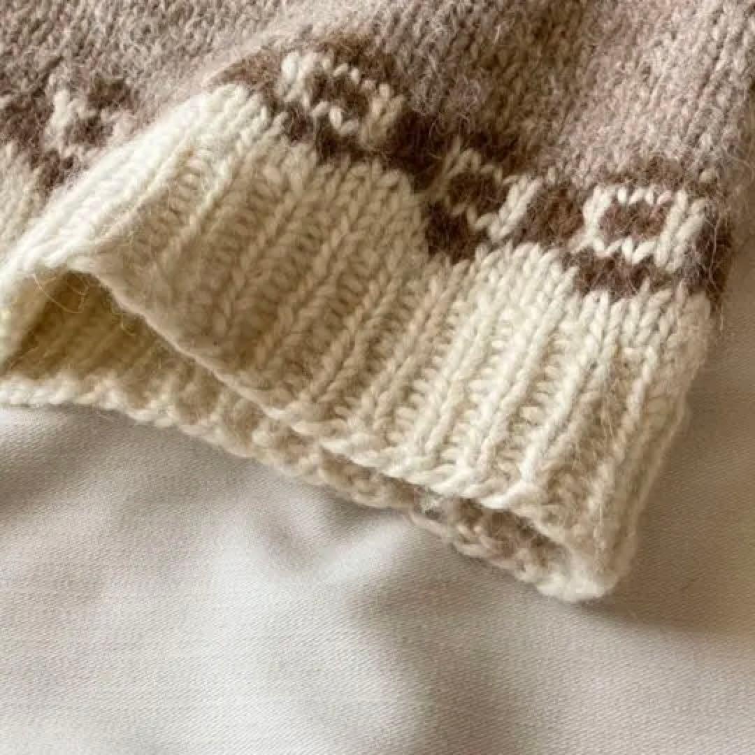 アイスランド製 ビンテージ ハンドニット フェアアイル ロピニット ブラウン