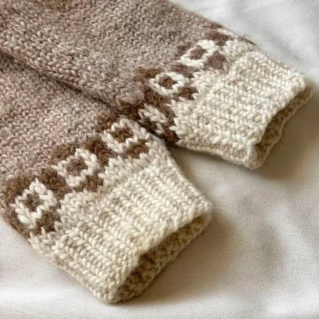 アイスランド製 ビンテージ ハンドニット フェアアイル ロピニット ブラウン