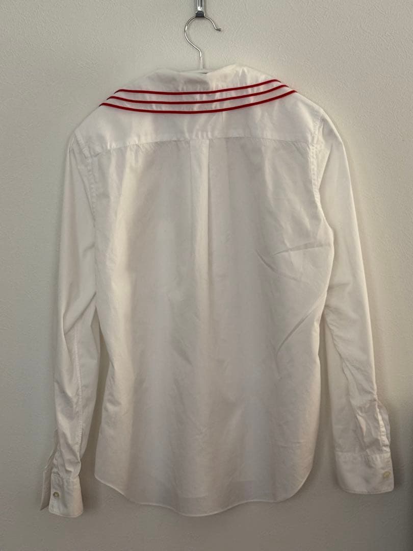 COMME des GARÇONS GIRL パイピング 赤 ブラウスM