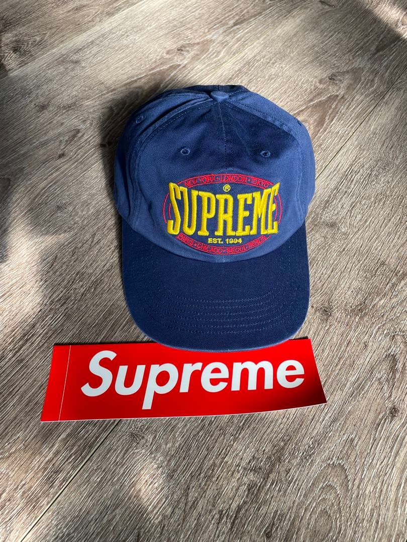 Supreme ネイビー ロゴキャップ