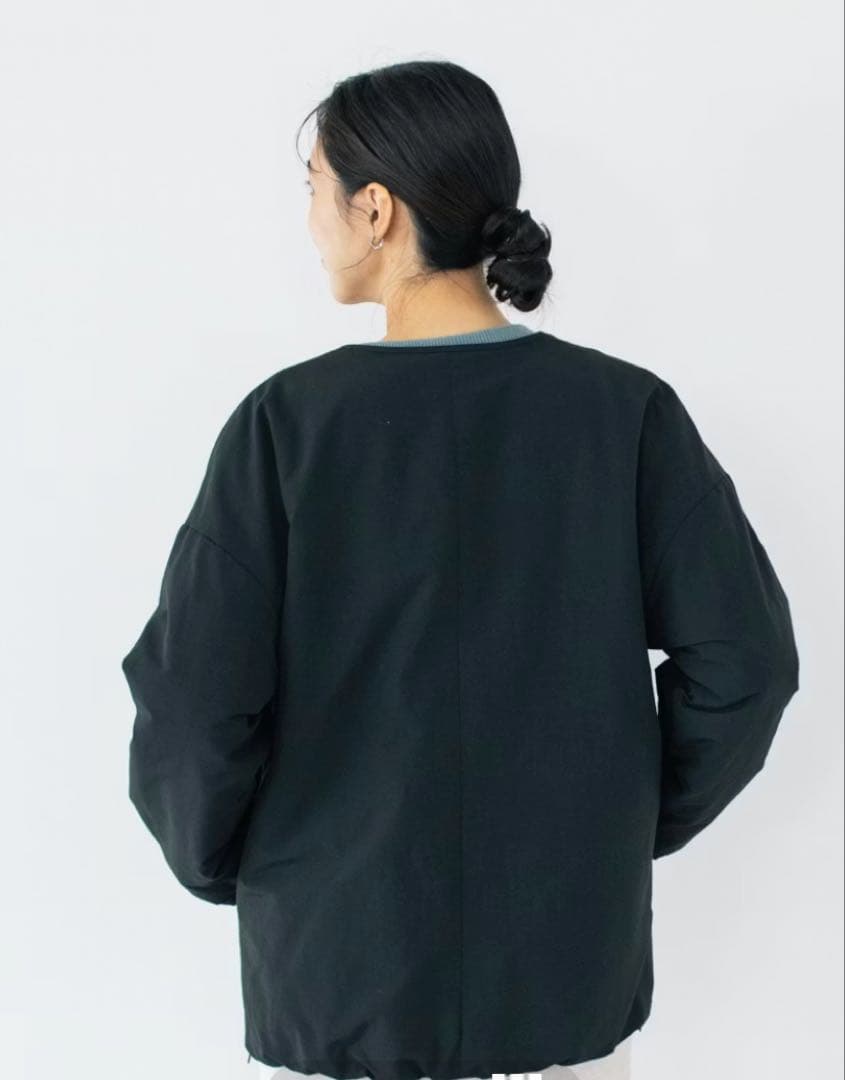 北欧暮らしの道具店　「ふんわり軽くてあったかい」洗えるショート丈コート　ブラック