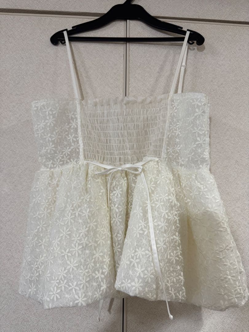 一度着用【rosymonster】 flora veil camisole 白