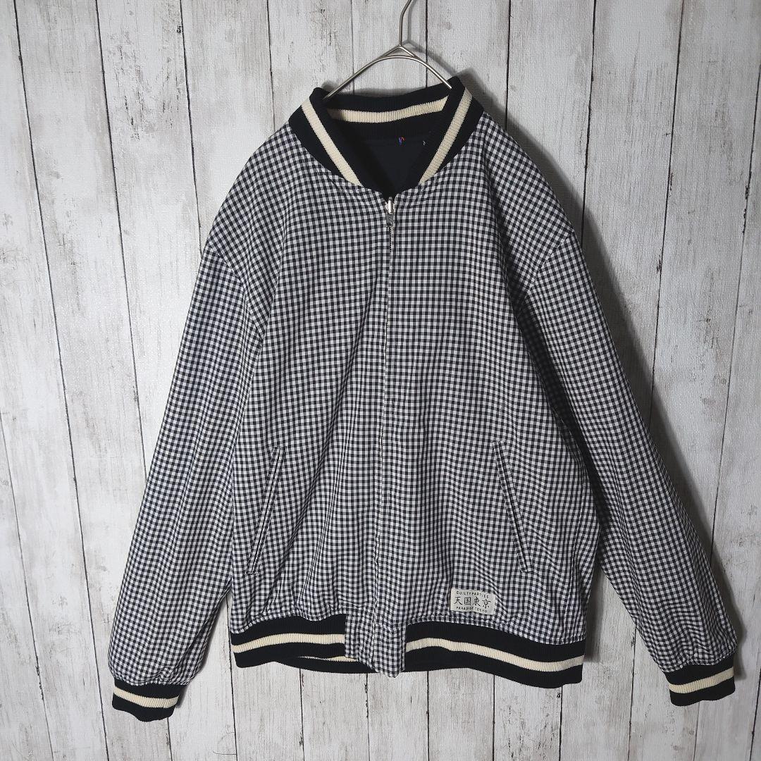 【リバーシブル】ワコマリア　ボタニカル　ギンガムチェック　ブルゾン　極楽鳥