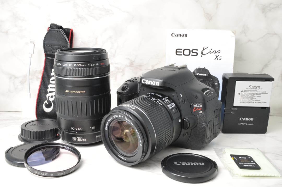 Canon EOS Kiss X5⭐️ダブルレンズ スマホ転送 キヤノン 望遠