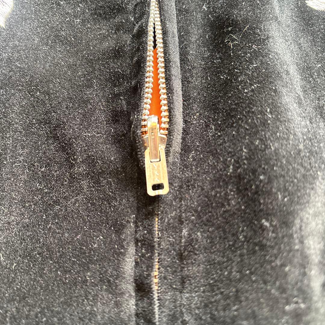 THREE FACE 襟付スカジャン リバーシブル ベロア 刺繍 アラスカ L