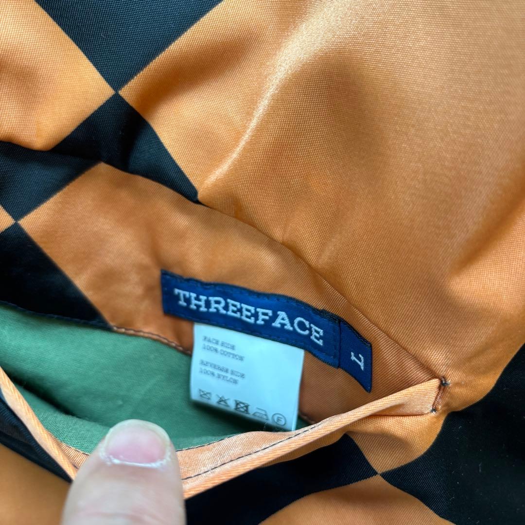 THREE FACE 襟付スカジャン リバーシブル ベロア 刺繍 アラスカ L