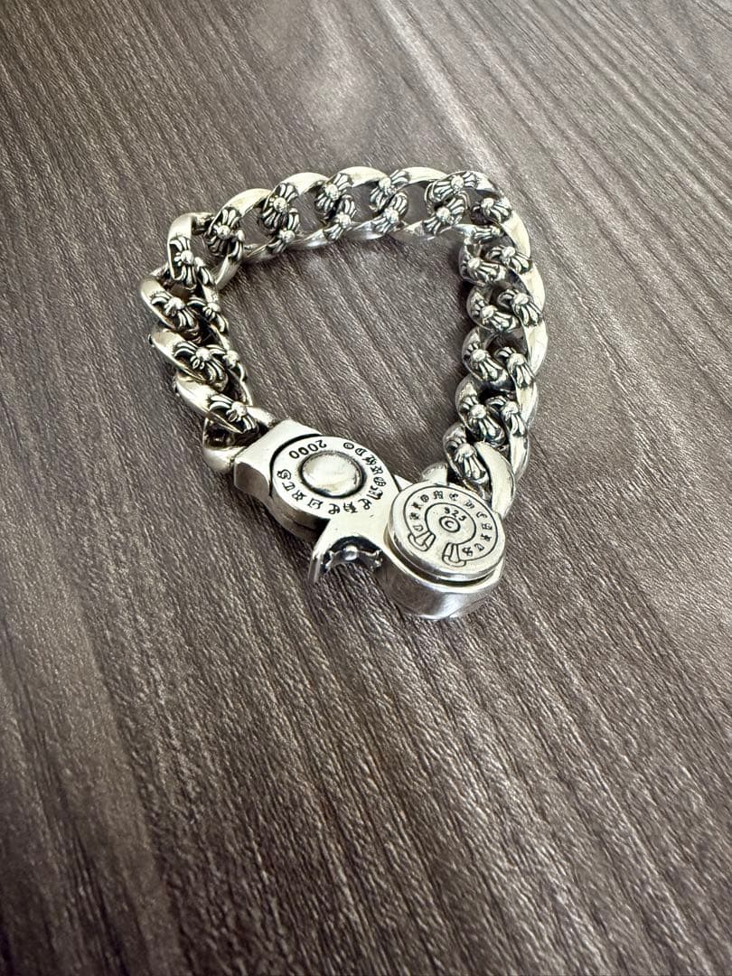 【最終値下げ！！】ブレスレット シルバー925 十字 クロス彫刻 クロム好きに