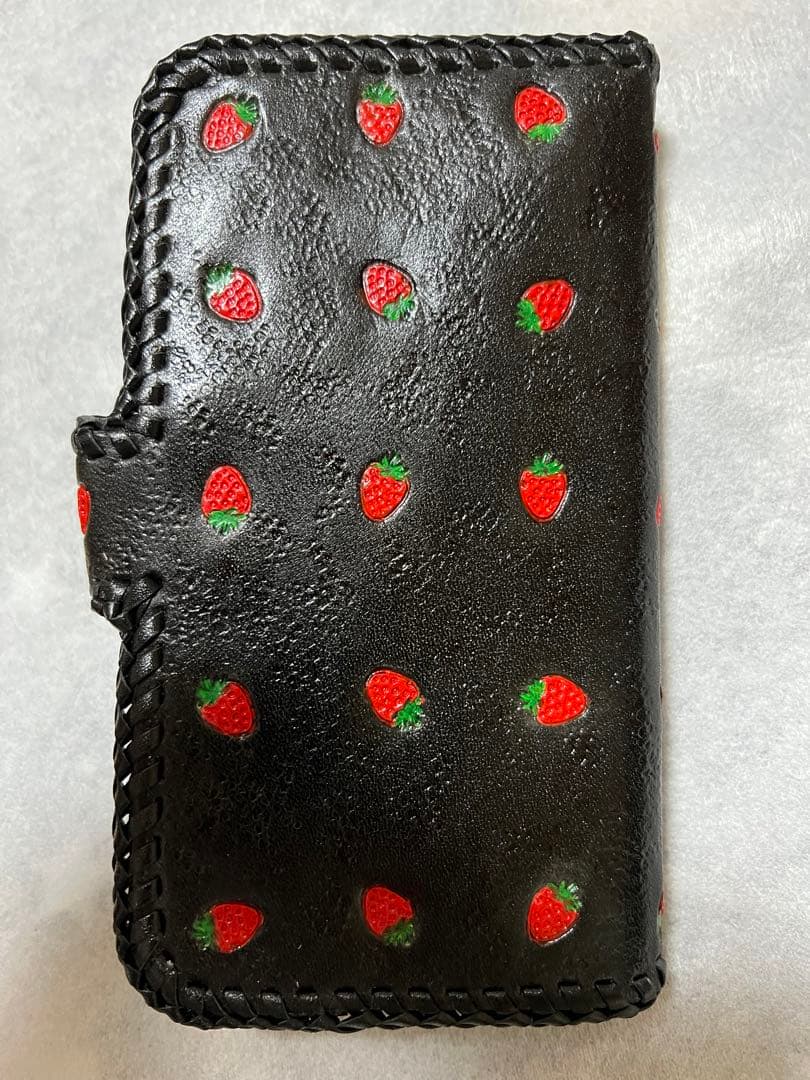 ハンドメイド本牛革手帳型スマホケース