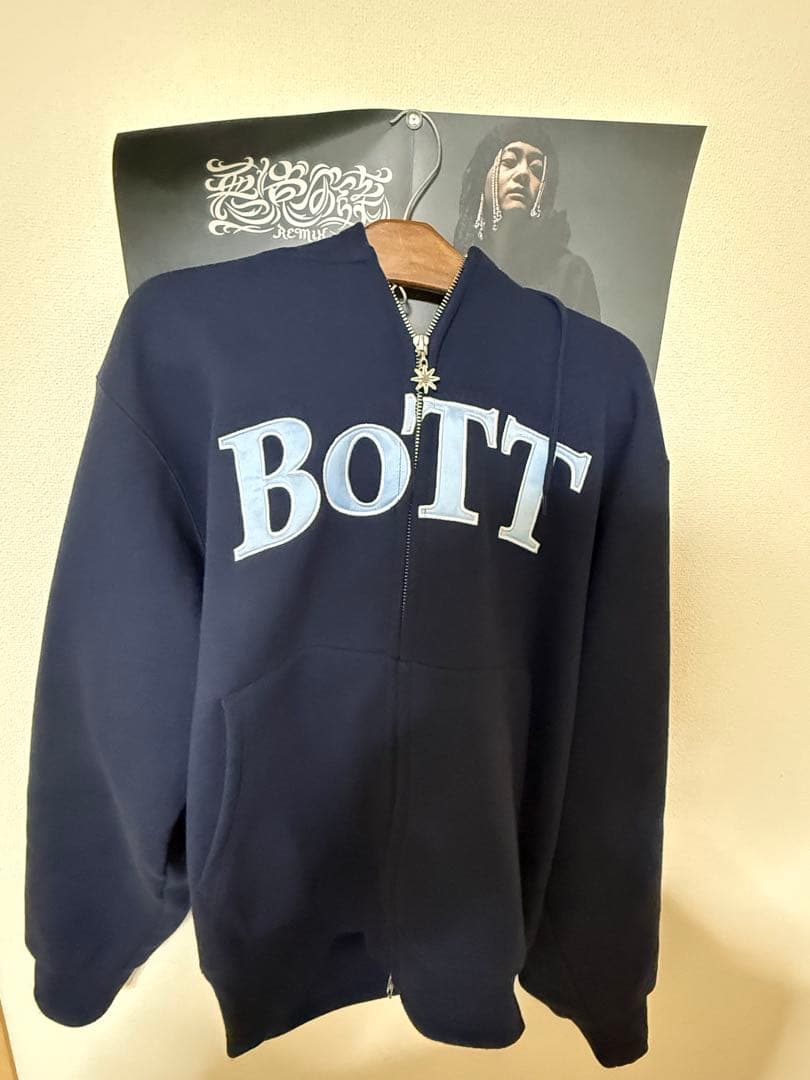 トップス BOTT Logo Zip Hoodie Navy M
