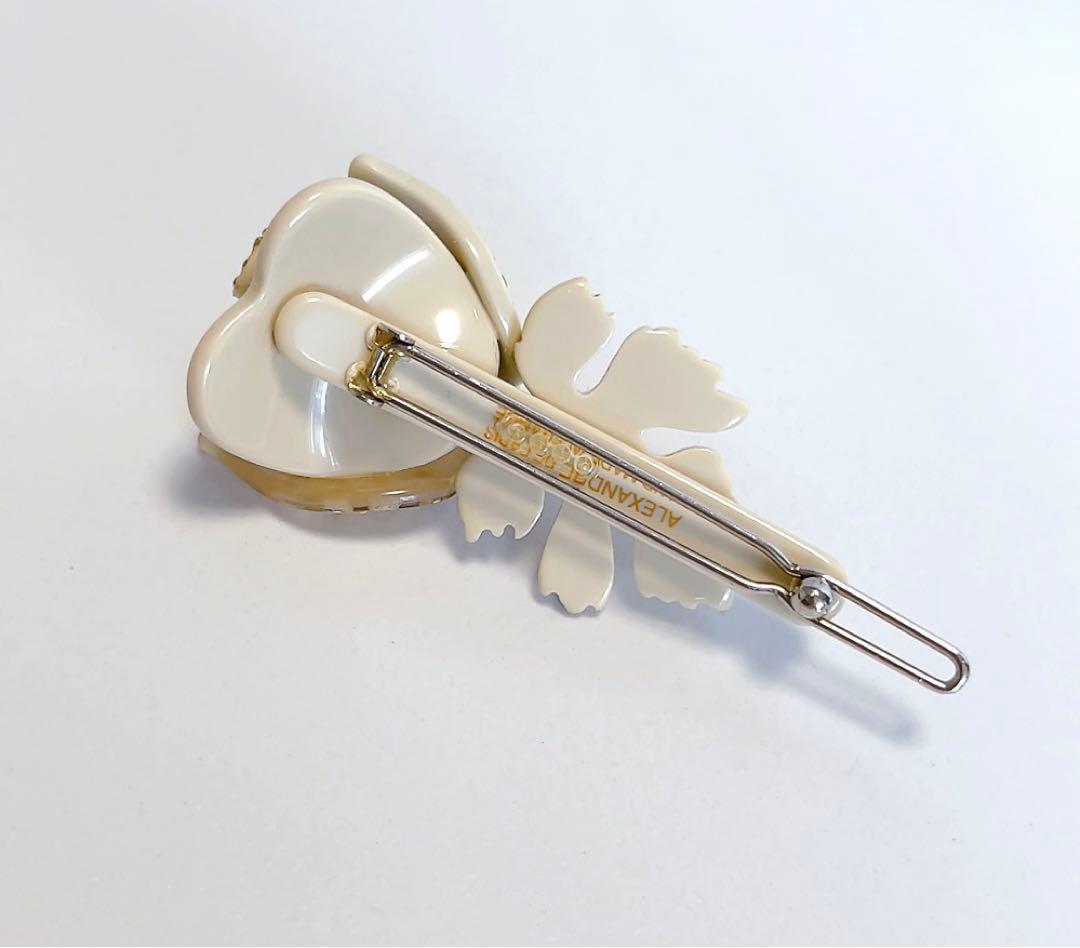 アレクサンドルドゥパリ　ヘアピン　ベージュ　つぼみ　スワロフスキー　キラキラ