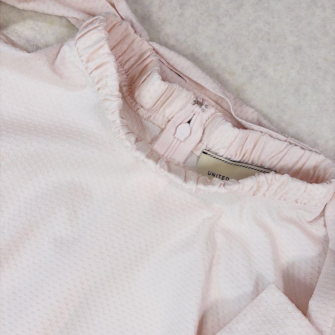 ユナイテッドアローズ ドットドビー ボウタイ ブラウス ピンク 38 セレモニー