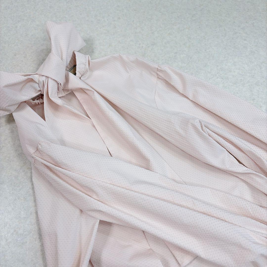 ユナイテッドアローズ ドットドビー ボウタイ ブラウス ピンク 38 セレモニー