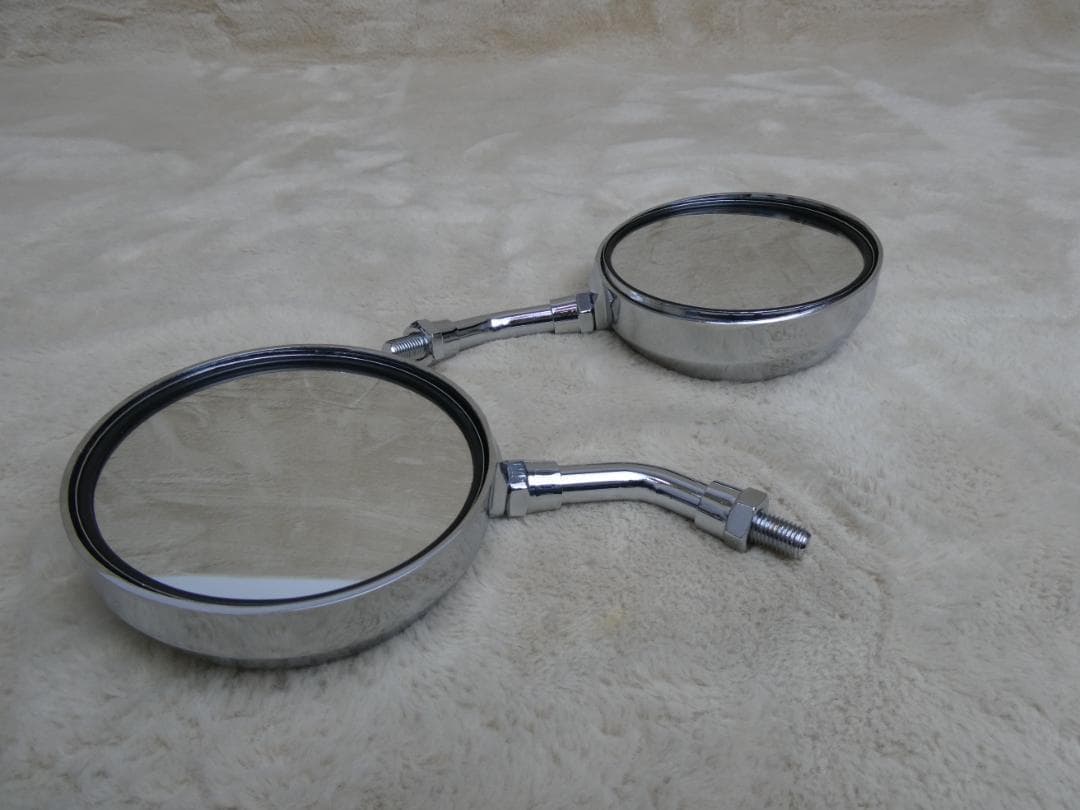 全フィン　ミラー　ショート　メッキ/左右 正ネジ10ミリ