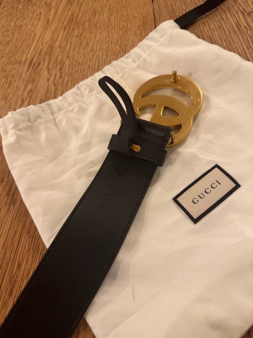 GUCCI グッチ GGマーモント ベルト ゴールド 80・32