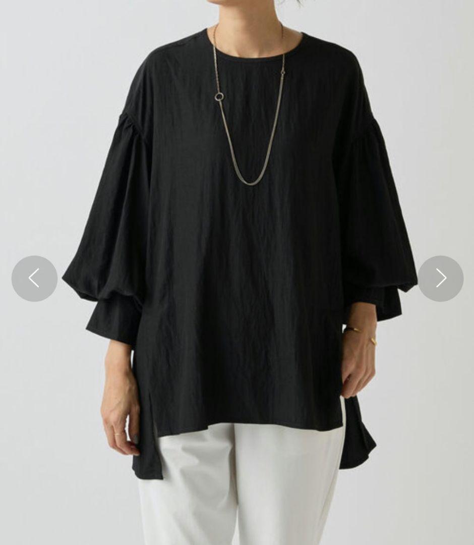 ビアズリー　ギャザーカフスシャツ　黒　新品未使用