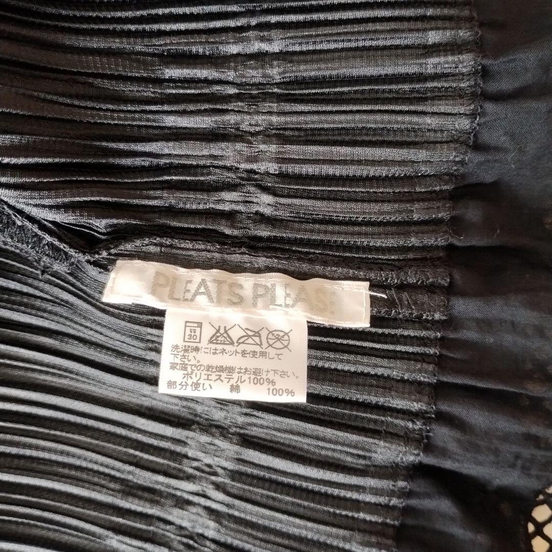 PLEATS PLEASE　プリーツボレロ　黒　レース