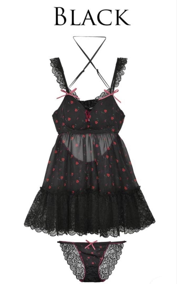 新品未使用♡明日花キララ♡チャーミングローズハートベビードールMサイズ完売品3点