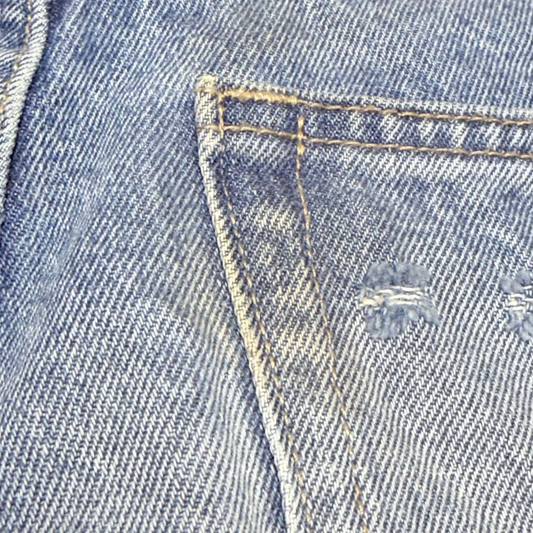 SENEE セニー ワイドデニムパンツ ダメージ ユーズド加工 サイズ S