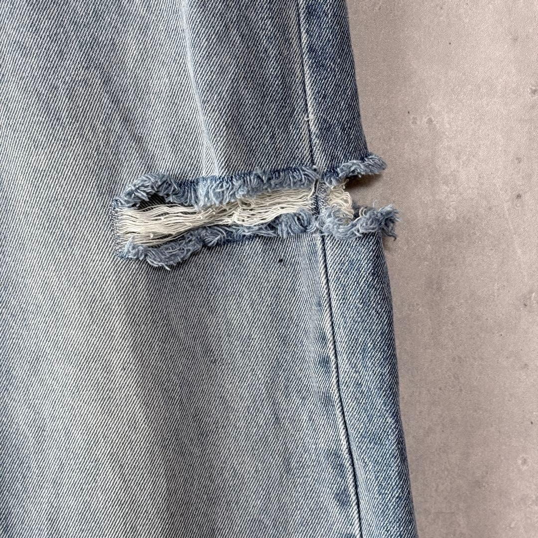 SENEE セニー ワイドデニムパンツ ダメージ ユーズド加工 サイズ S