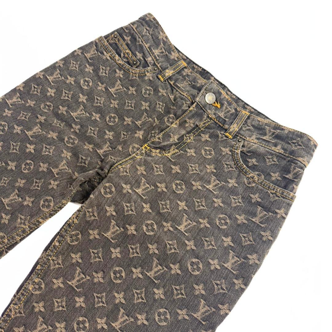rina ヴィトン モノグラム ジャガード デニム パンツ 36 ジーンズ
