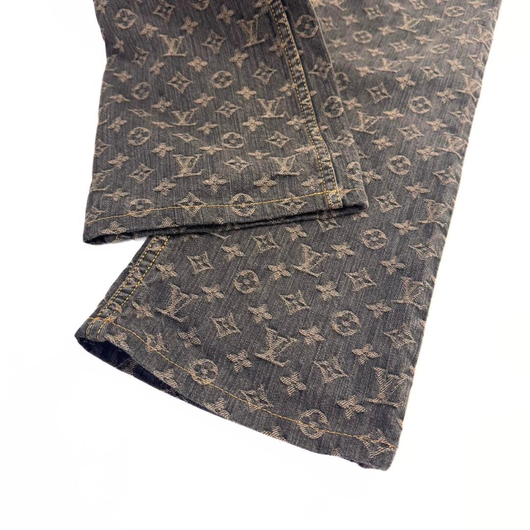 rina ヴィトン モノグラム ジャガード デニム パンツ 36 ジーンズ