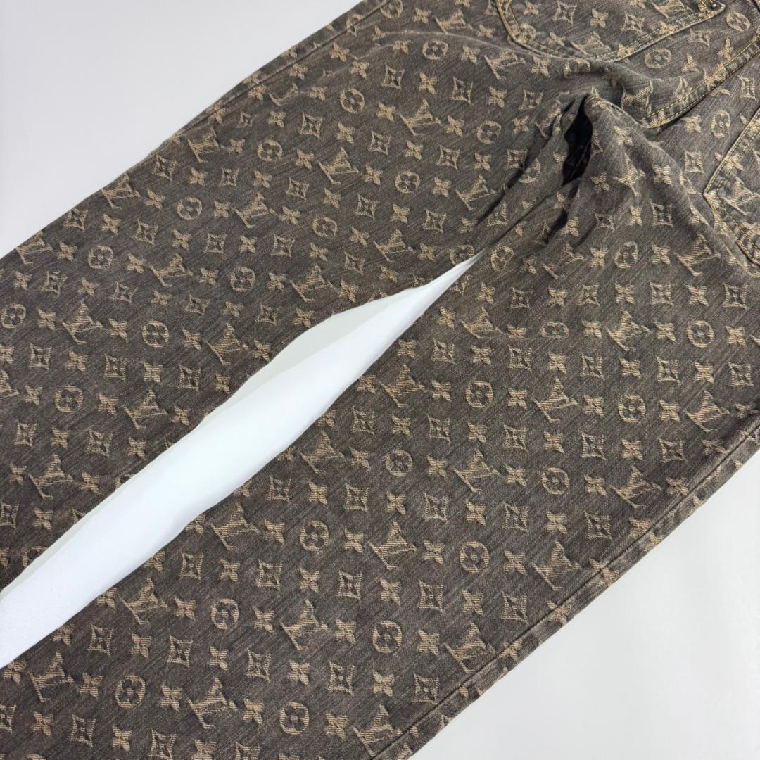 rina ヴィトン モノグラム ジャガード デニム パンツ 36 ジーンズ