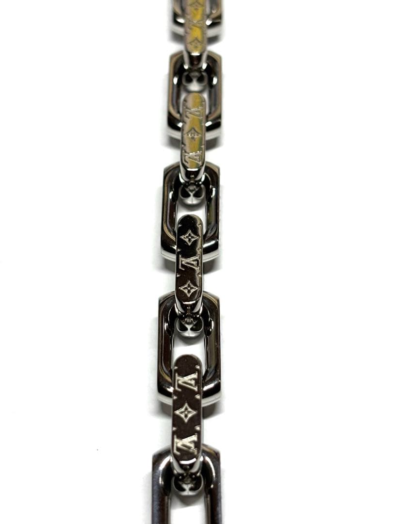 美品　ルイヴィトン ブレスレット モノグラム チェーン Ｍ 00309 シルバー