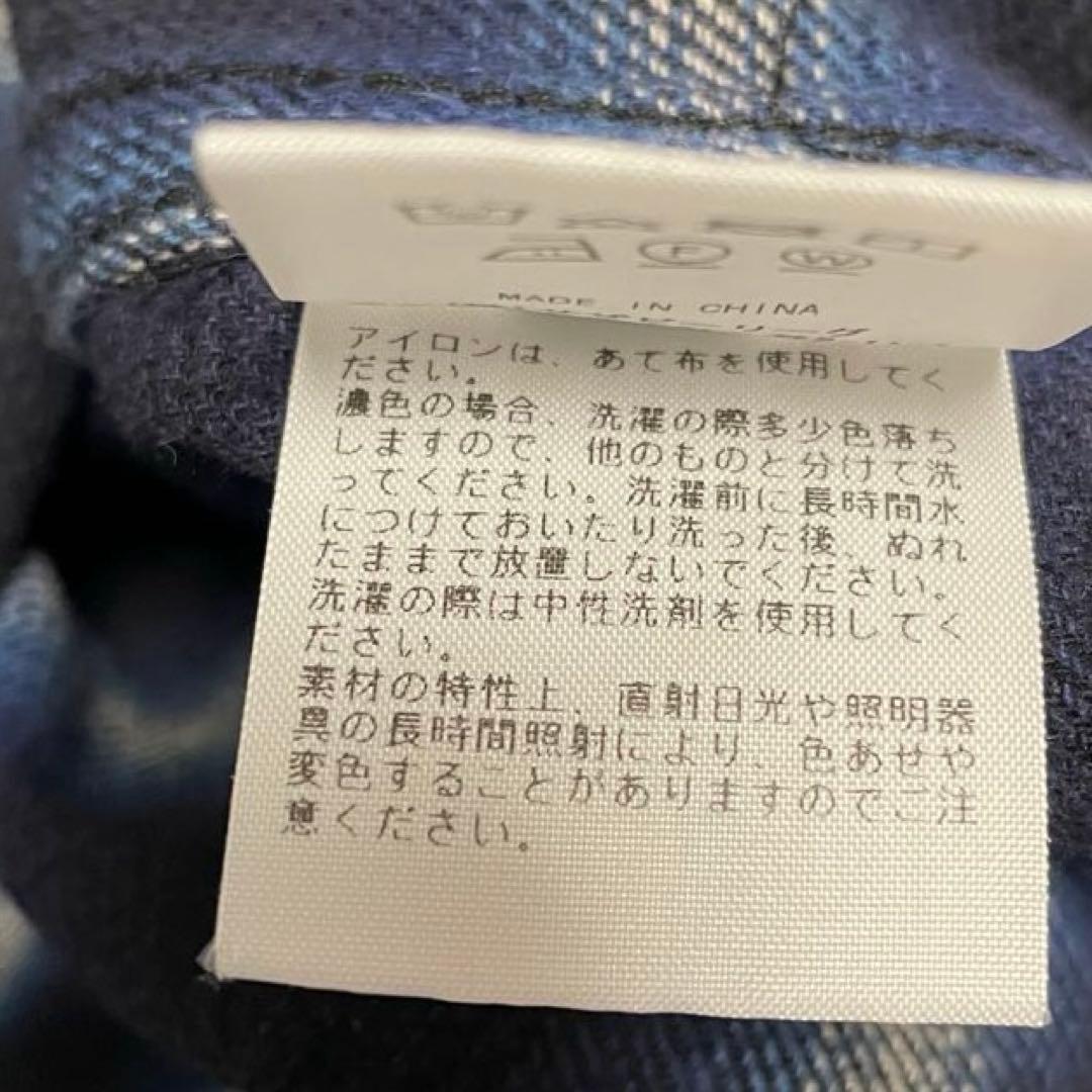 RHCロンハーマン ネイビー オンブレ シャドー チェックネルシャツ