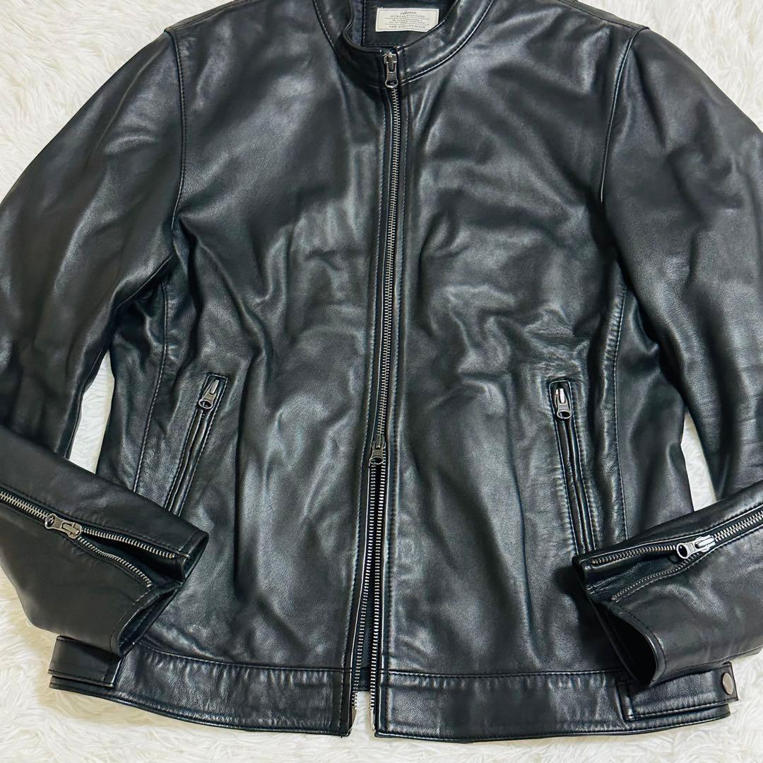 美品 希少L ジャーナルスタンダード ラムレザー シングルライダースジャケット