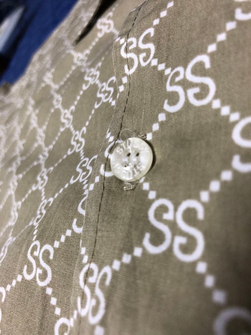 OLD STUSSY G◯CCI風モノグラムシャツM 美品