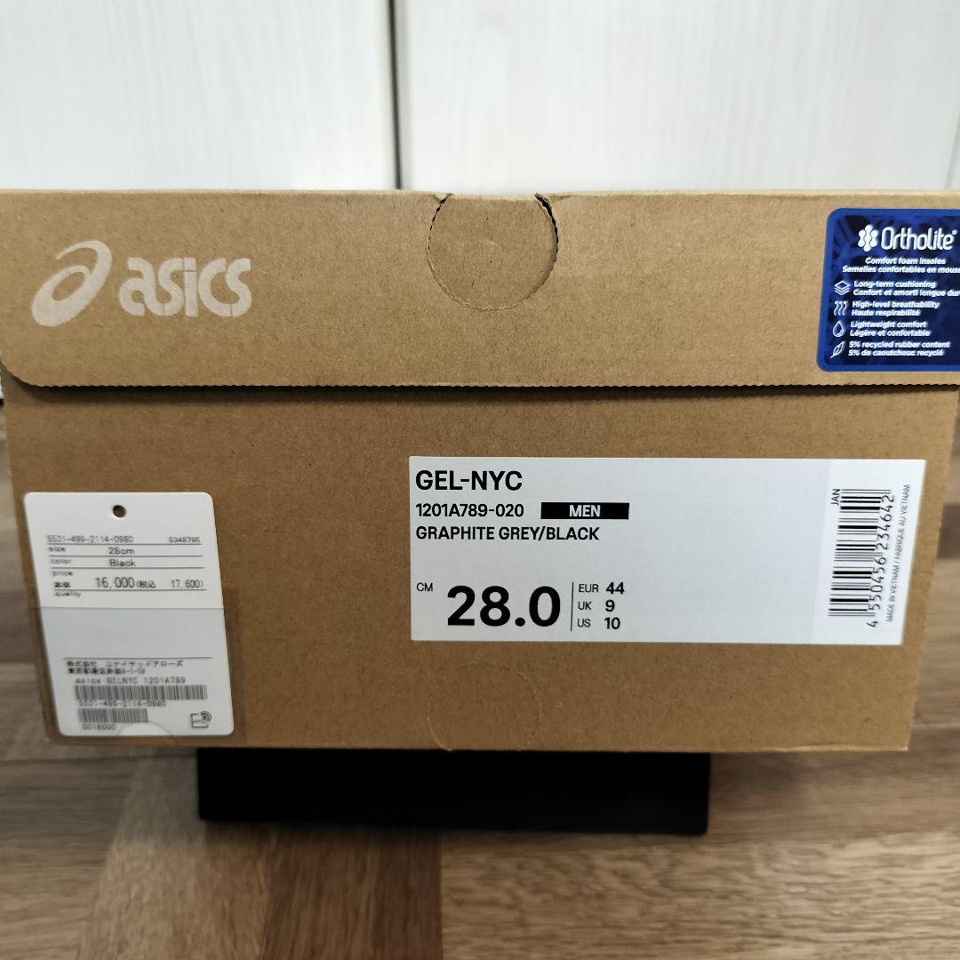 夕*け様 asics GEL-NYC Graphite Gre Black 箱/
