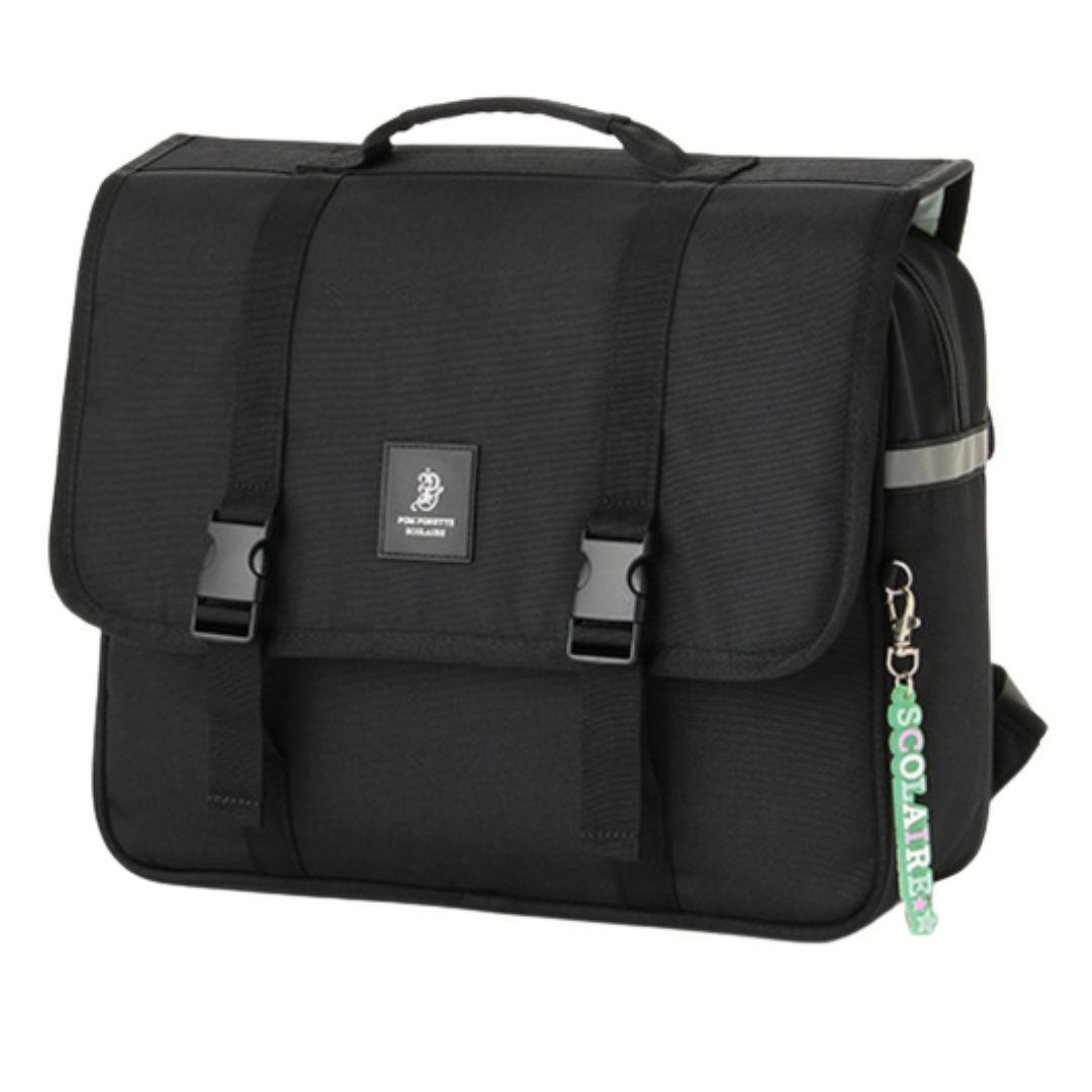 ポンポネットジュニア 14L 横型スクールバッグ 黒 新品 反射材付 PC収納
