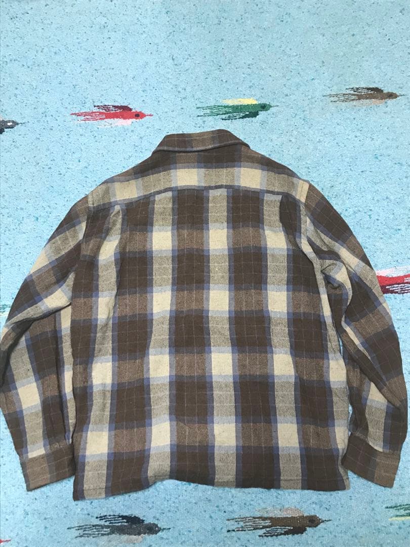 50s タウンクラフト ウール シャツ ボード レーヨン ギャバジン ネル