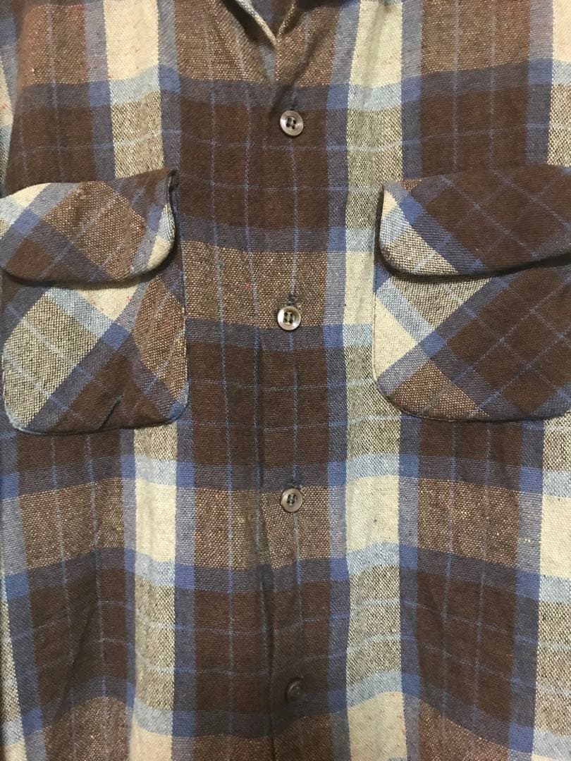 50s タウンクラフト ウール シャツ ボード レーヨン ギャバジン ネル