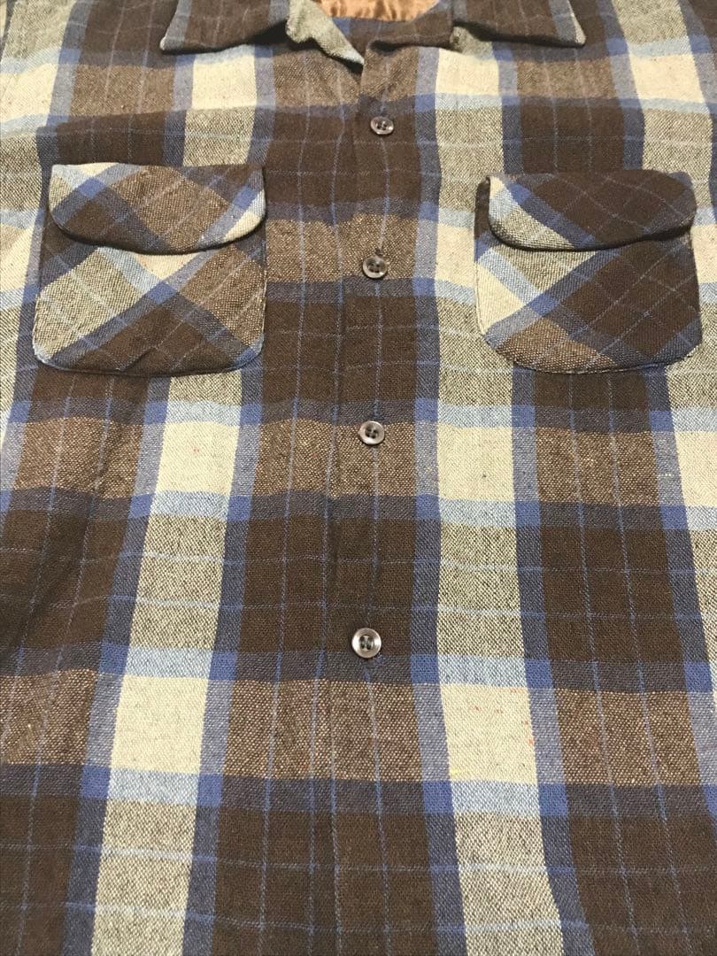 50s タウンクラフト ウール シャツ ボード レーヨン ギャバジン ネル
